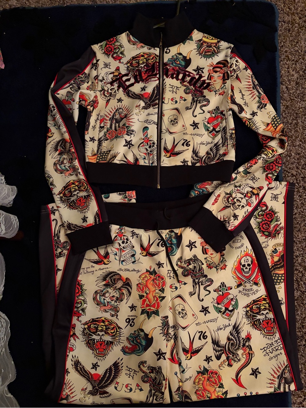 Ed Hardy Cream Track Suit